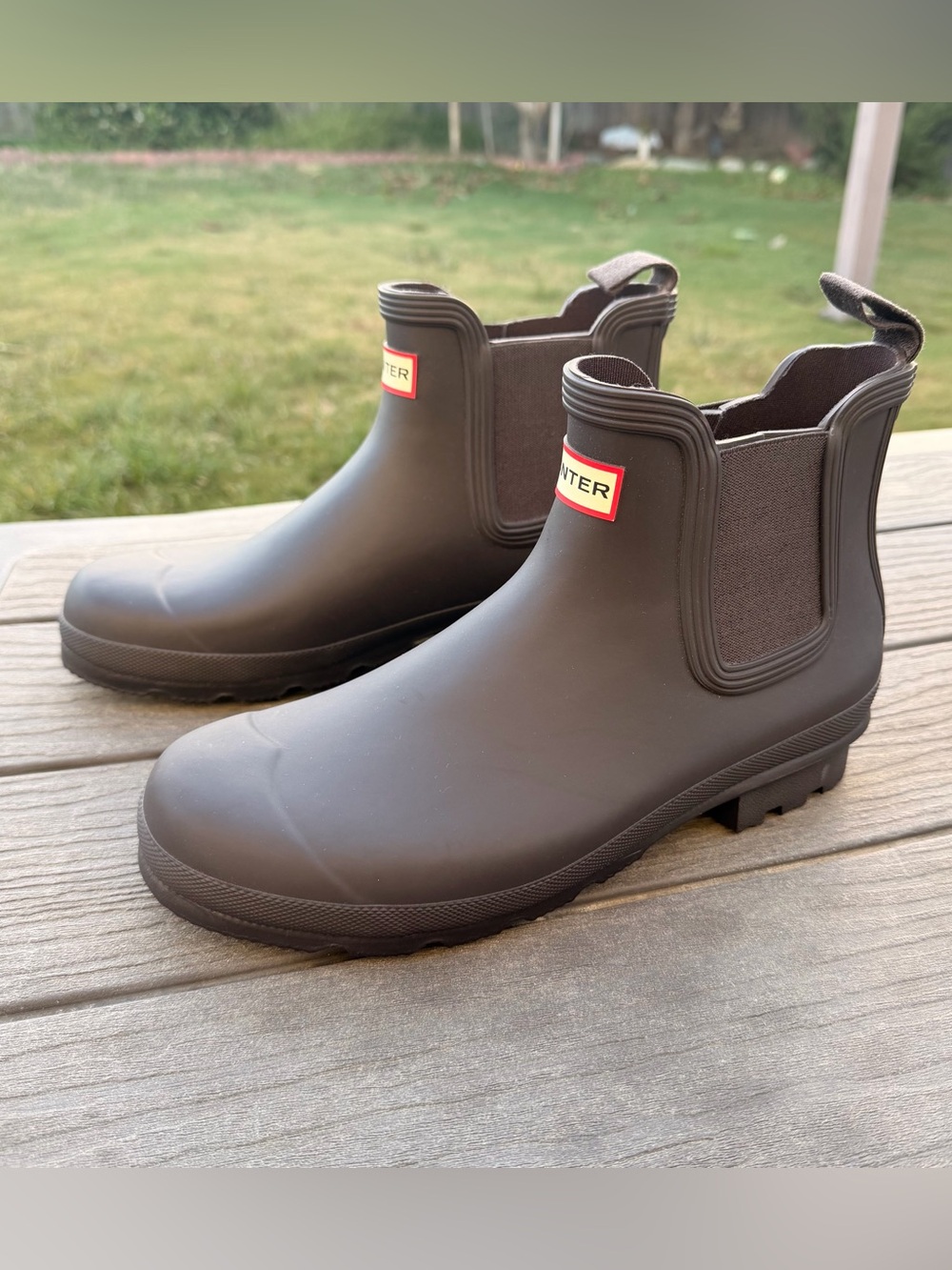 Hunter Brown Chelsea Rain Boots